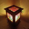 Нічник Ехінацея nightlight night light скло glass wood latern wood lamp glass paint