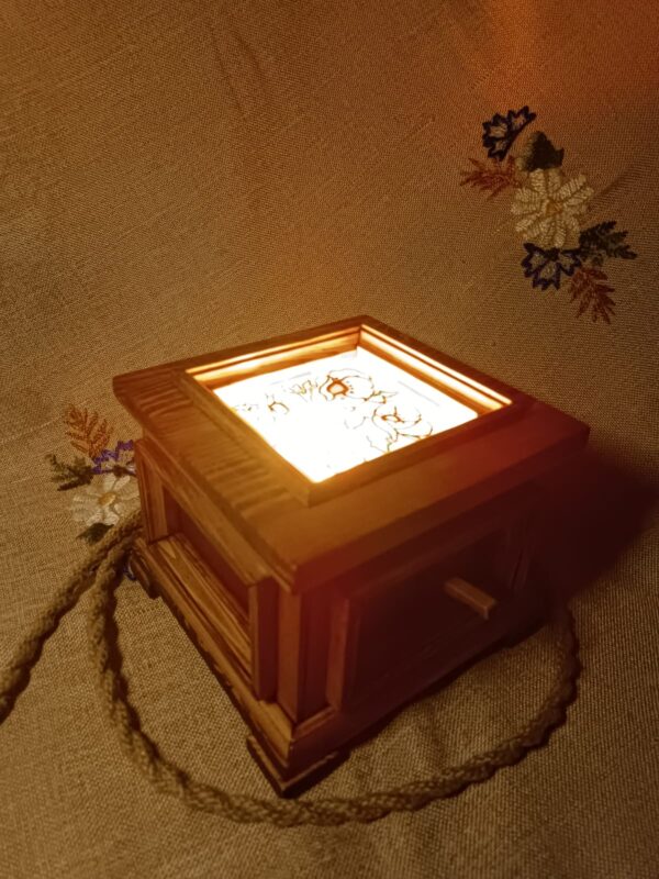 Нічник Мак світильник нічник з дерева лампа nightlight night light скло glass wood latern wood lamp glass paint