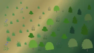 Формування рослинних насаджень на основі біомів: степ, лісостеп, ліс Гребля Створення саду Висаджування рослин Живопліт