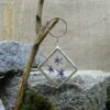Сині квіти Підвіс для ключів з сушеною рослиною Гербарій Pressed flower Dried flower Keychain Stained glass keychain Гребля Hreblia